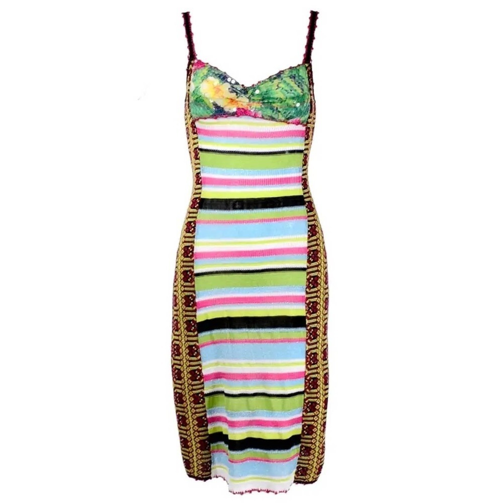 Christian Lacroix Dress Knit stripe dress large